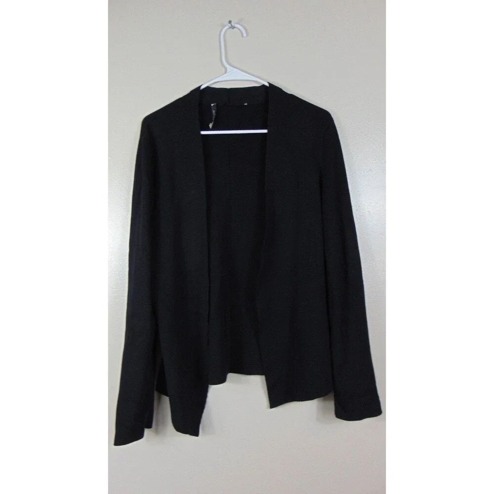 MM LaFleur New York Black Knit Cardigan Sweater Open Front Career Jacket Small - Picture 2 of 7